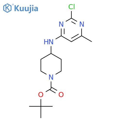 4-(2-Chloro-6-methyl-pyrimidin-4-ylamino)-piperidine-1-carboxylic acid tert-butyl ester structure