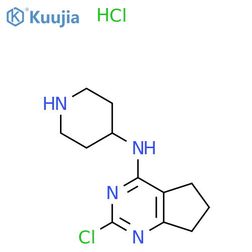 2-Chloro-N-(piperidin-4-yl)-6,7-dihydro-5H-cyclopenta-dpyrimidin-4-amine hydrochloride structure