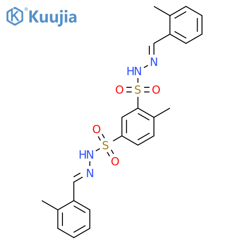 1,3-Benzenedisulfonic acid, 4-methyl-, bis[[(2-methylphenyl)methylene]hydrazide] structure
