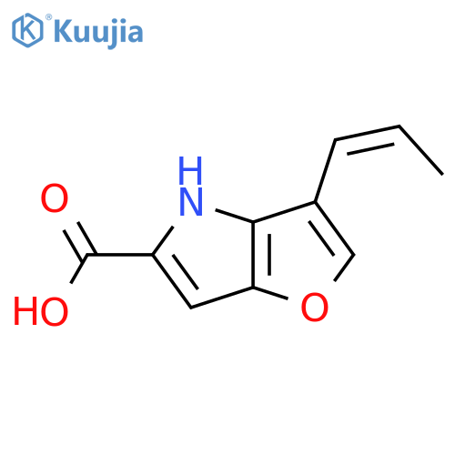 4H-Furo[3,2-b]pyrrole-5-carboxylic acid, 3-(1Z)-1-propen-1-yl- structure