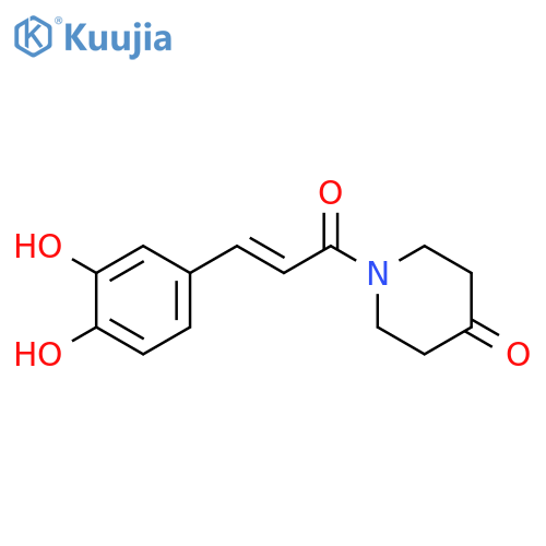 4-Piperidinone,1-[(2E)-3-(3,4-dihydroxyphenyl)-1-oxo-2-propen-1-yl]- structure