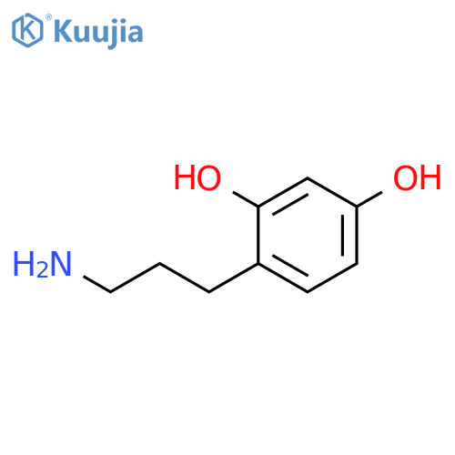 4-(3-aminopropyl)benzene-1,3-diol structure