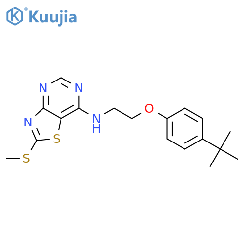 <br>7-[2-(4-tert.-Butylphenoxy)ethylamino]-2-(methylthio)thiazolo[4,5-d]pyrimid ine structure