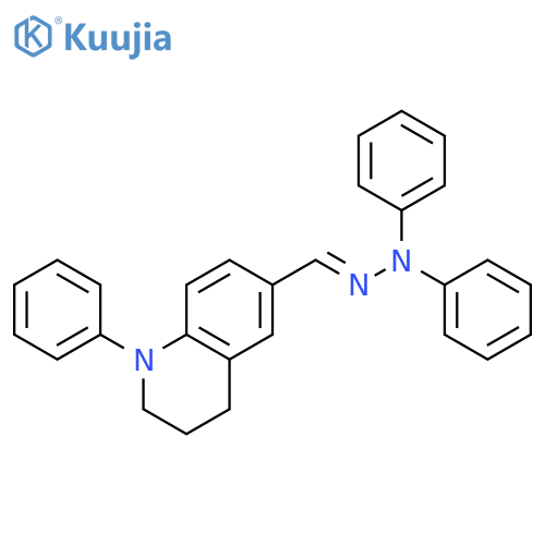 6-Quinolinecarboxaldehyde,1,2,3,4-tetrahydro-1-phenyl-, 2,2-diphenylhydrazone structure