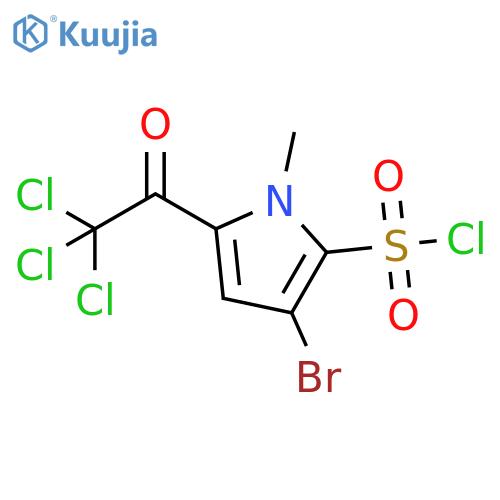 3-bromo-1-methyl-5-(trichloroacetyl)-1H-pyrrole-2-sulfonyl chloride structure
