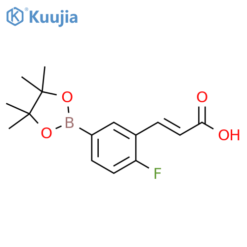 2-PROPENOIC ACID, 3-[2-FLUORO-5-(4,4,5,5-TETRAMETHYL-1,3,2-DIOXABOROLAN-2-YL)PHENYL]-, (2E)- structure