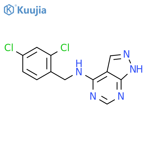 1H-Pyrazolo[3,4-d]pyrimidin-4-amine, N-[(2,4-dichlorophenyl)methyl]- structure
