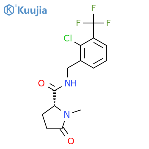 (2R)-N-{[2-chloro-3-(trifluoromethyl)phenyl]methyl}-1-methyl-5-oxopyrrolidine-2-carboxamide structure
