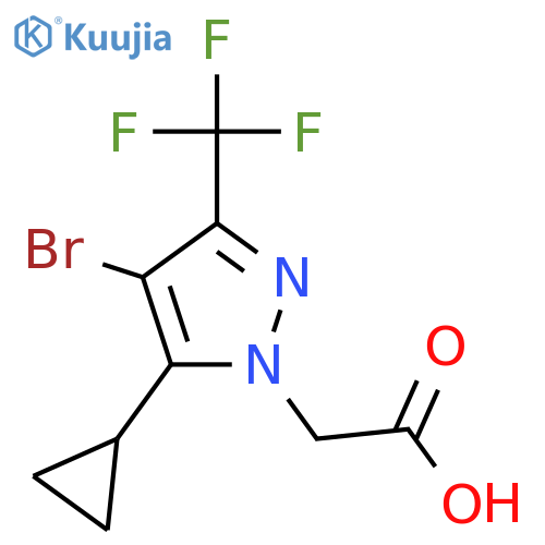2-[4-bromo-5-cyclopropyl-3-(trifluoromethyl)-1H-pyrazol-1-yl]acetic acid structure