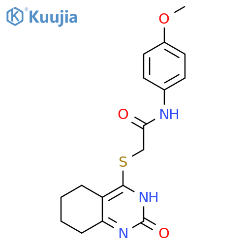 N-(4-methoxyphenyl)-2-[(2-oxo-1,2,5,6,7,8-hexahydroquinazolin-4-yl)sulfanyl]acetamide structure