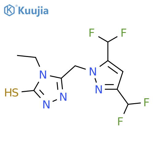 5-{3,5-bis(difluoromethyl)-1H-pyrazol-1-ylmethyl}-4-ethyl-4H-1,2,4-triazole-3-thiol structure