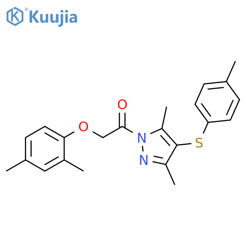 1-{3,5-dimethyl-4-[(4-methylphenyl)sulfanyl]-1H-pyrazol-1-yl}-2-(2,4-dimethylphenoxy)ethan-1-one structure