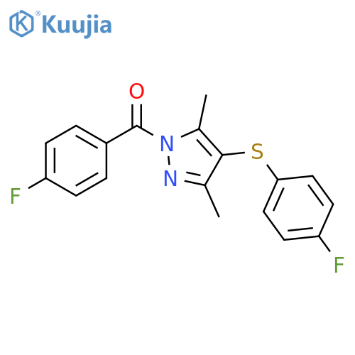 1-(4-fluorobenzoyl)-4-[(4-fluorophenyl)sulfanyl]-3,5-dimethyl-1H-pyrazole structure