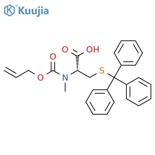 N-Methyl-N-[(2-propen-1-yloxy)carbonyl]-S-(triphenylmethyl)-L-cysteine structure