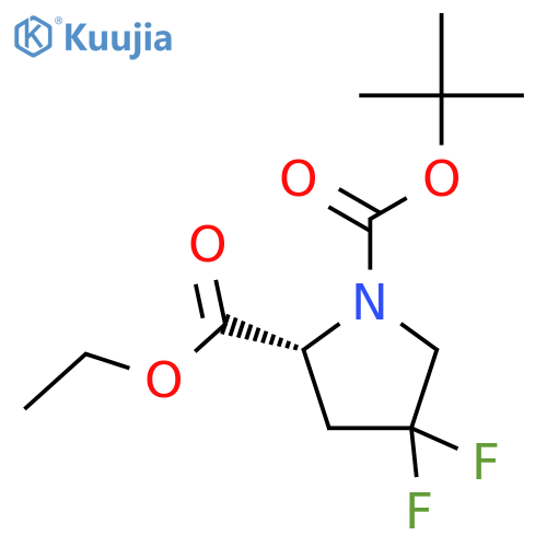 Ethyl (R)-1-Boc-4,4-difluoropyrrolidine-2-carboxylate structure