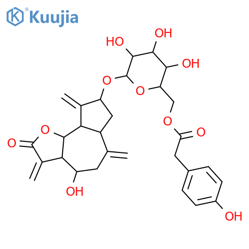 3,8-Dihydroxy-4(15),10(14),11(13)-guaiatrien-12,6-olide; (1α,3β,5α,6α,8β)-form, 3-O-[4-Hydroxyphenylacetyl-(→6)-β-D-glucopyranoside] structure