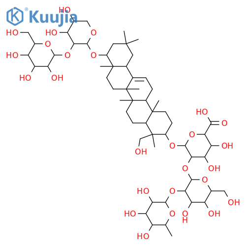 b-D-Glucopyranosiduronic acid, (3b,4b,22b)-22-[(2-O-b-D-glucopyranosyl-a-L-arabinopyranosyl)oxy]-23-hydroxyolean-12-en-3-ylO-6-deoxy-a-L-mannopyranosyl-(1&reg;2)-O-b-D-galactopyranosyl-(1&reg;2)- (9CI) structure