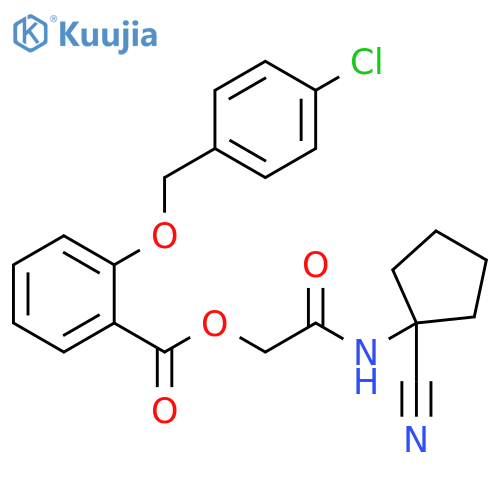 2-[(1-Cyanocyclopentyl)amino]-2-oxoethyl 2-[(4-chlorophenyl)methoxy]benzoate structure