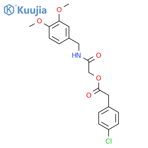 {[(3,4-dimethoxyphenyl)methyl]carbamoyl}methyl 2-(4-chlorophenyl)acetate structure