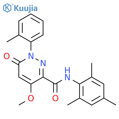 4-methoxy-1-(2-methylphenyl)-6-oxo-N-(2,4,6-trimethylphenyl)-1,6-dihydropyridazine-3-carboxamide structure