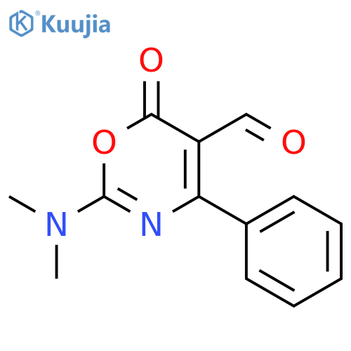 2-(dimethylamino)-6-oxo-4-phenyl-1,3-oxazine-5-carbaldehyde structure