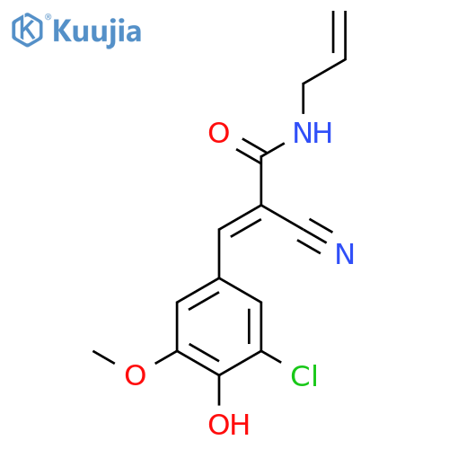 3-(3-chloro-4-hydroxy-5-methoxyphenyl)-2-cyano-N-(prop-2-en-1-yl)prop-2-enamide structure