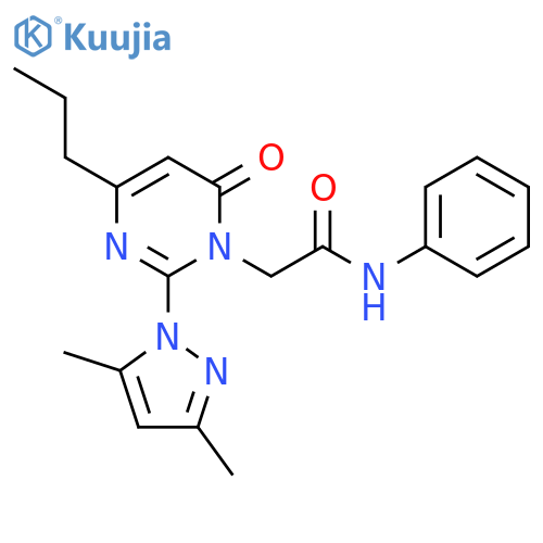 2-[2-(3,5-dimethyl-1H-pyrazol-1-yl)-6-oxo-4-propyl-1,6-dihydropyrimidin-1-yl]-N-phenylacetamide structure