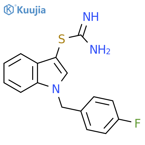 Carbamimidothioic acid, 1-[(4-fluorophenyl)methyl]-1H-indol-3-yl ester structure