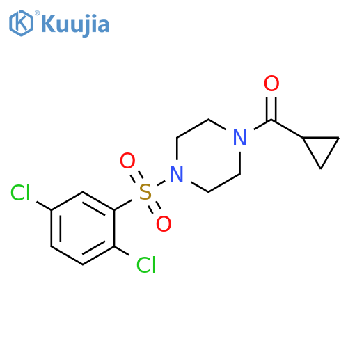 1-cyclopropanecarbonyl-4-(2,5-dichlorobenzenesulfonyl)piperazine structure