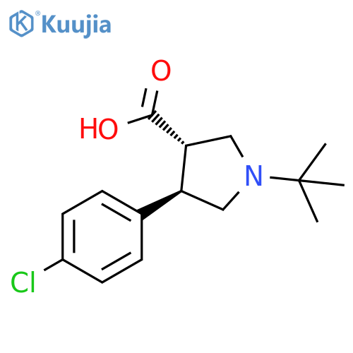 3-Pyrrolidinecarboxylic acid, 4-(4-chlorophenyl)-1-(1,1-dimethylethyl)-, (3S,4R)- structure