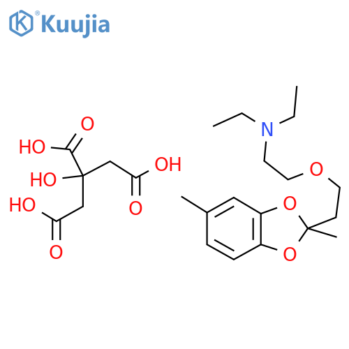 2-(2-(2-(Diethylamino)ethoxy)ethyl)-2,5-dimethyl-1,3-benzodioxole citrate structure
