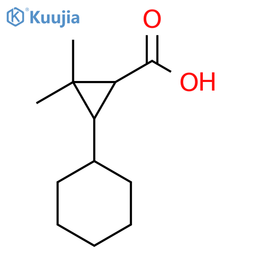 3-cyclohexyl-2,2-dimethylcyclopropane-1-carboxylic acid structure