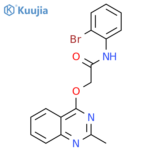 N-(2-bromophenyl)-2-[(2-methylquinazolin-4-yl)oxy]acetamide structure