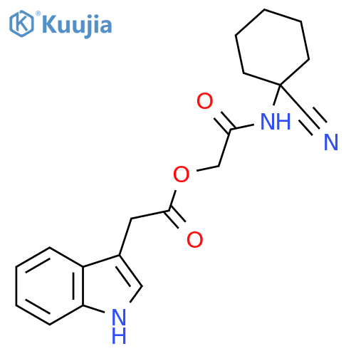 [(1-cyanocyclohexyl)carbamoyl]methyl 2-(1H-indol-3-yl)acetate structure