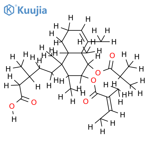 13,14-Dihydro,6-(2-methylpropanoyl),7-angeloyl-6,7-Dihydroxy-3,13-clerodadien-15-oic acid structure