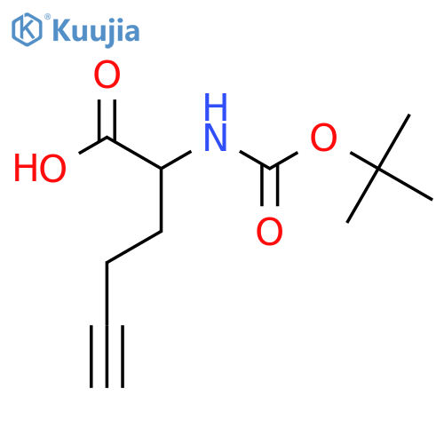 2-{[(tert-butoxy)carbonyl]amino}hex-5-ynoic acid structure