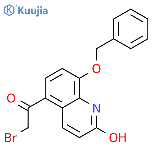 1-[8-(benzyloxy)-2-hydroxyquinolin-5-yl]-2-bromoethan-1-one structure