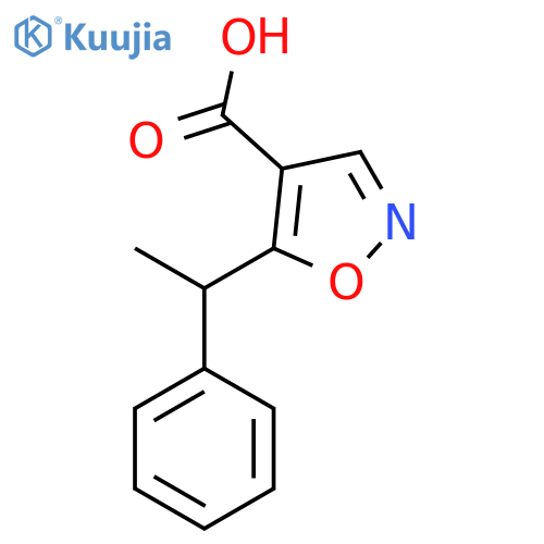 5-(1-phenylethyl)-1,2-oxazole-4-carboxylic acid structure