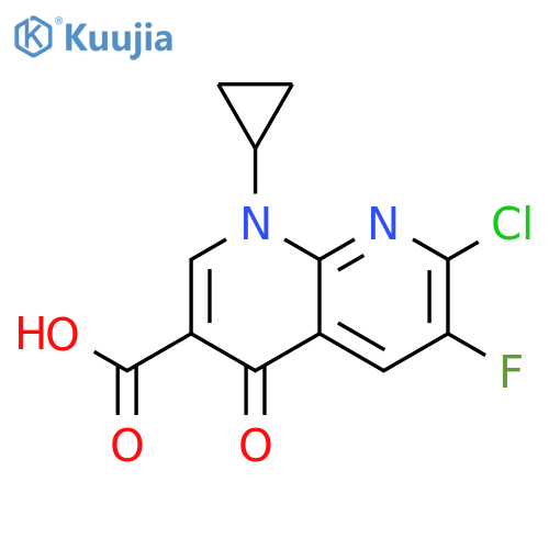 7-Chloro-1-cyclopropyl-6-fluoro-4-oxo-1,4-dihydro-1,8naphthyridine-3-carboxylic Acid structure