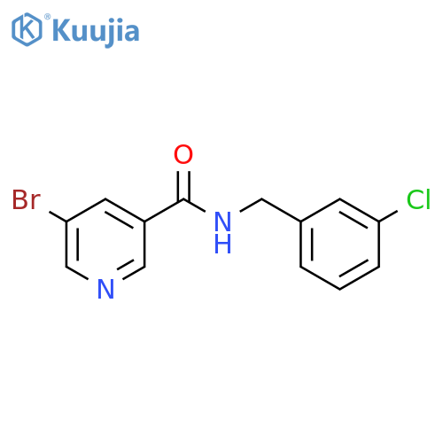 3-Pyridinecarboxamide, 5-bromo-N-[(3-chlorophenyl)methyl]- structure