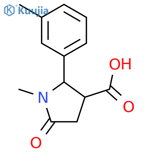 1-Methyl-5-oxo-2-(m-tolyl)pyrrolidine-3-carboxylic acid structure