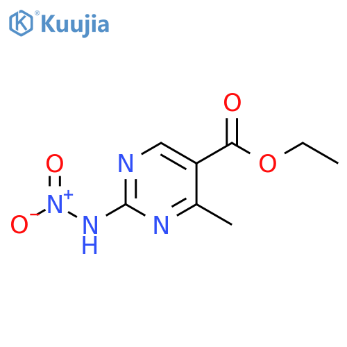 5-Pyrimidinecarboxylic acid, 4-methyl-2-(nitroamino)-, ethyl ester structure