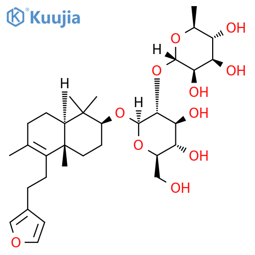 [[2S,(-)]-5-[2-(3-Furanyl)ethyl]-1,2,3,4,4a,7,8,8aα-octahydro-1,1,4aβ,6-tetramethylnaphthalen-2β-yl]6-deoxy-2-O-β-D-glucopyranosyl-α-L-mannopyranoside structure