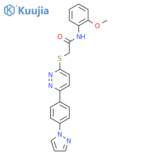 N-(2-methoxyphenyl)-2-({6-[4-(1H-pyrazol-1-yl)phenyl]pyridazin-3-yl}sulfanyl)acetamide structure