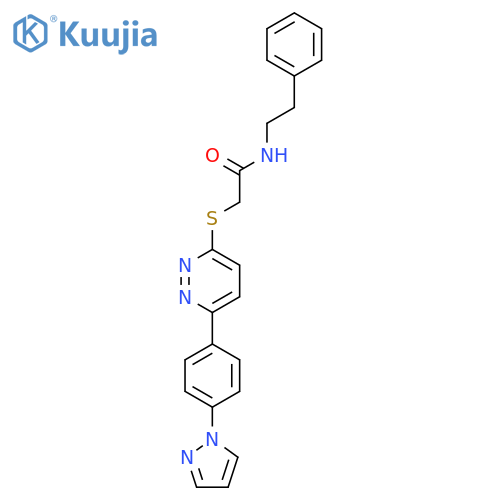 N-(2-phenylethyl)-2-({6-[4-(1H-pyrazol-1-yl)phenyl]pyridazin-3-yl}sulfanyl)acetamide structure
