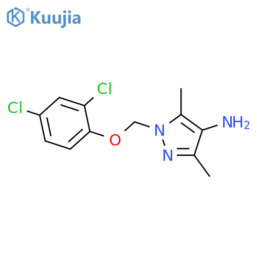1-(2,4-dichlorophenoxy)methyl-3,5-dimethyl-1H-pyrazol-4-amine structure