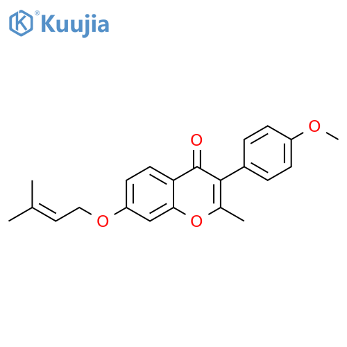 3-(4-methoxyphenyl)-2-methyl-7-(3-methylbut-2-enoxy)chromen-4-one structure