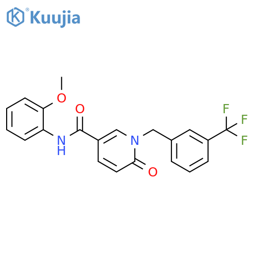 N-(2-methoxyphenyl)-6-oxo-1-{[3-(trifluoromethyl)phenyl]methyl}-1,6-dihydropyridine-3-carboxamide structure