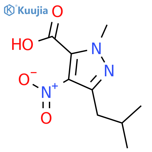 5-isobutyl-2-methyl-4-nitro-2 H-pyrazole-3-carboxylic Acid structure