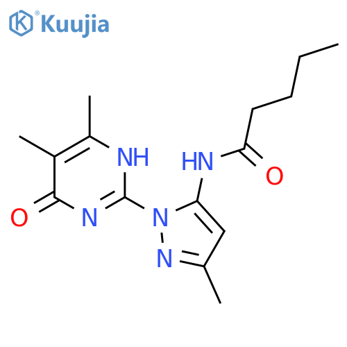 N-[1-(4,5-dimethyl-6-oxo-1,6-dihydropyrimidin-2-yl)-3-methyl-1H-pyrazol-5-yl]pentanamide structure